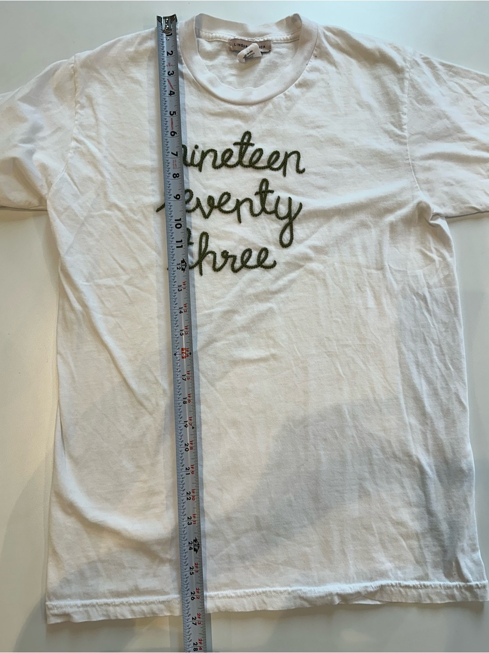 Lingua Franca Nineteen Seventy Three Embroidered Tee M - Picture 5 of 9